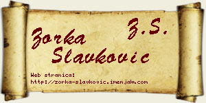 Zorka Slavković vizit kartica